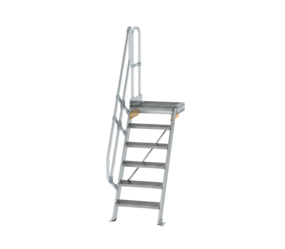 Treppe m. PF 60° St.br. 600 mm, 6 St., Alu ger. | © MUNK GmbH