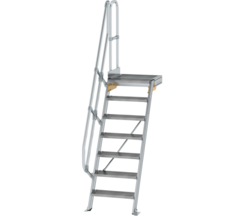 Treppe m. PF 60° St.br. 600 mm, 7 St., Alu ger. | © MUNK GmbH
