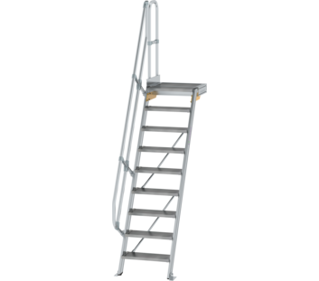 Treppe m. PF 60° St.br. 600 mm, 9 St., Alu ger. | © MUNK GmbH