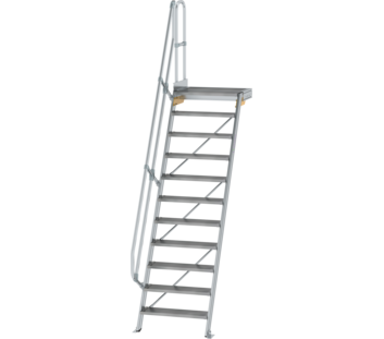 Treppe m. PF 60° St.br. 800 mm, 11 St., Alu ger. | © MUNK GmbH