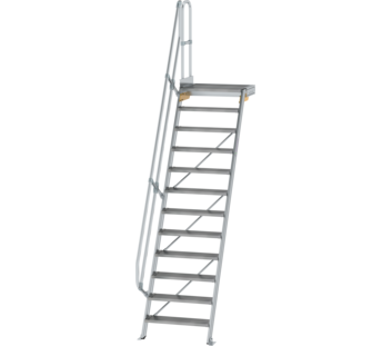 Esc. p-f 60° larg. mar. 800 mm, 12 mar., alu strié | © MUNK GmbH