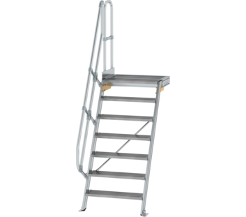 Treppe m. PF 60° St.br. 800 mm, 7 St., Alu ger. | © MUNK GmbH
