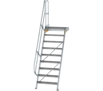 Treppe m. PF 60° St.br. 800 mm, 9 St., Alu ger. | © MUNK GmbH