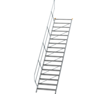 Esc. 45° larg. marche 1000 mm, 17 mar., alu strié | © MUNK GmbH