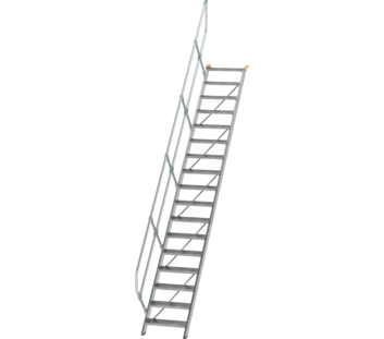 Esc. 45° larg. marche 600 mm, 17 mar., alu strié | © MUNK GmbH