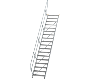 Esc. 45° larg. marche 800 mm, 18 mar., alu strié | © MUNK GmbH