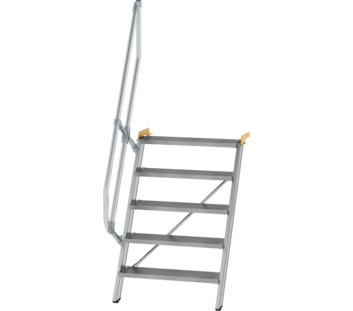 Stairs 60° step width 800 mm, 5 steps, gr. alu | © MUNK GmbH