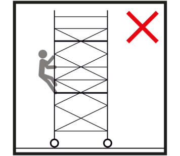 Ne pas escalader le côté extérieur de la plate-forme de travail mobile | © MUNK GmbH