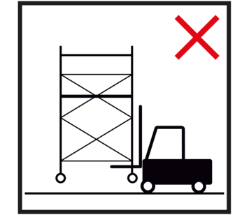 Ne pas soulever la plate-forme de travail avec des dispositifs mécaniques | © MUNK GmbH